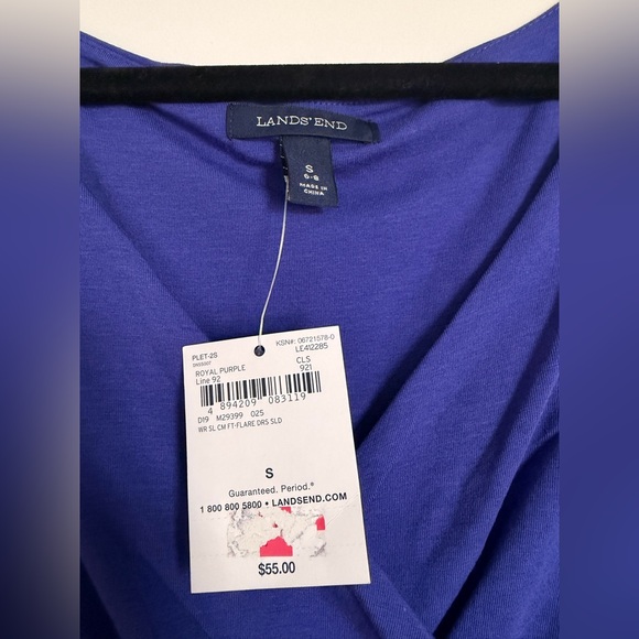 Lands End Women’s Purple Sleeveless Flare Dress - Picture 4 of 9